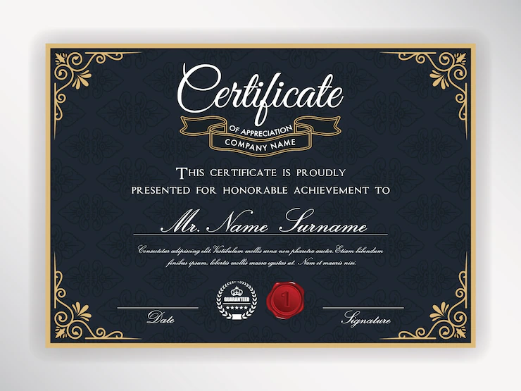 Certificate template design Free Vector