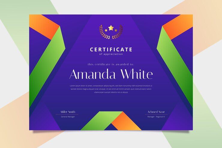Elegant horizontal certificate template Free Vector Elegant horizontal certificate template Free Vector