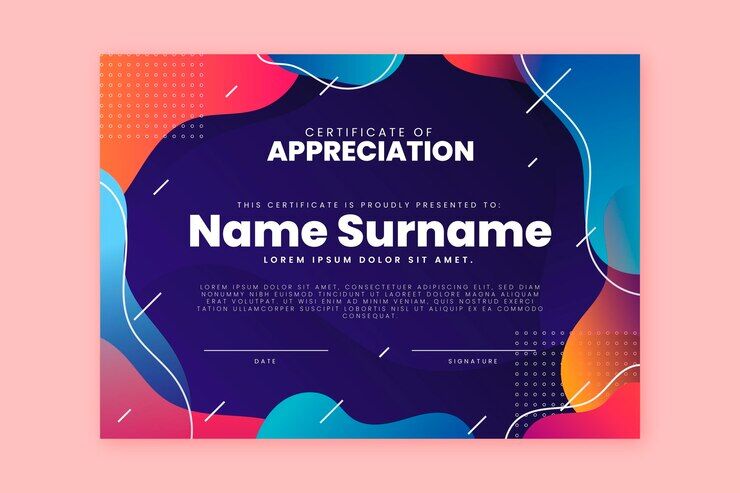 Gradient modern certificate Free Vector